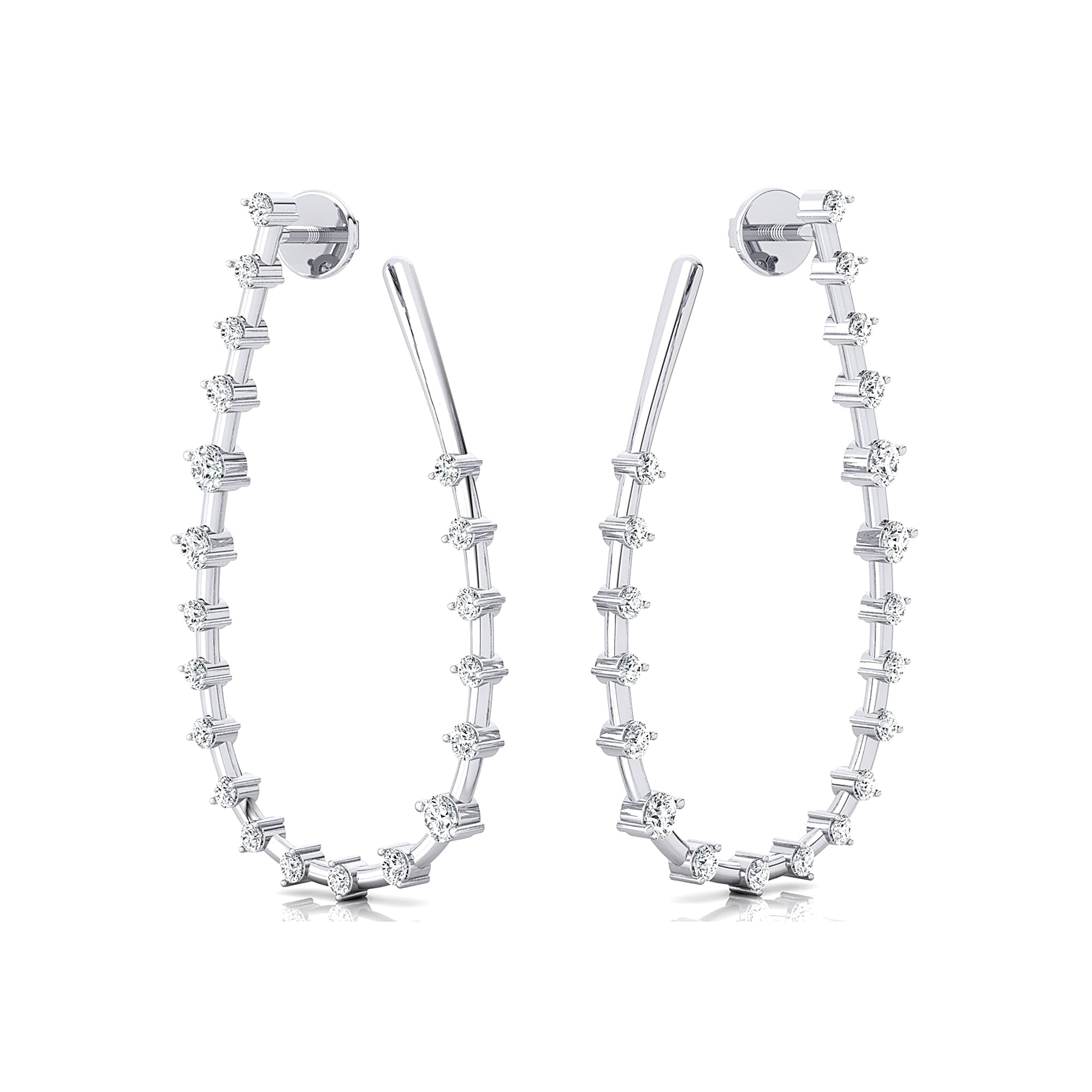Teardrop Style Distant Diamond Drop Earrings - GeumJewels
