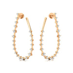 Teardrop Style Distant Diamond Drop Earrings - GeumJewels