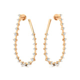 Teardrop Style Distant Diamond Drop Earrings - GeumJewels