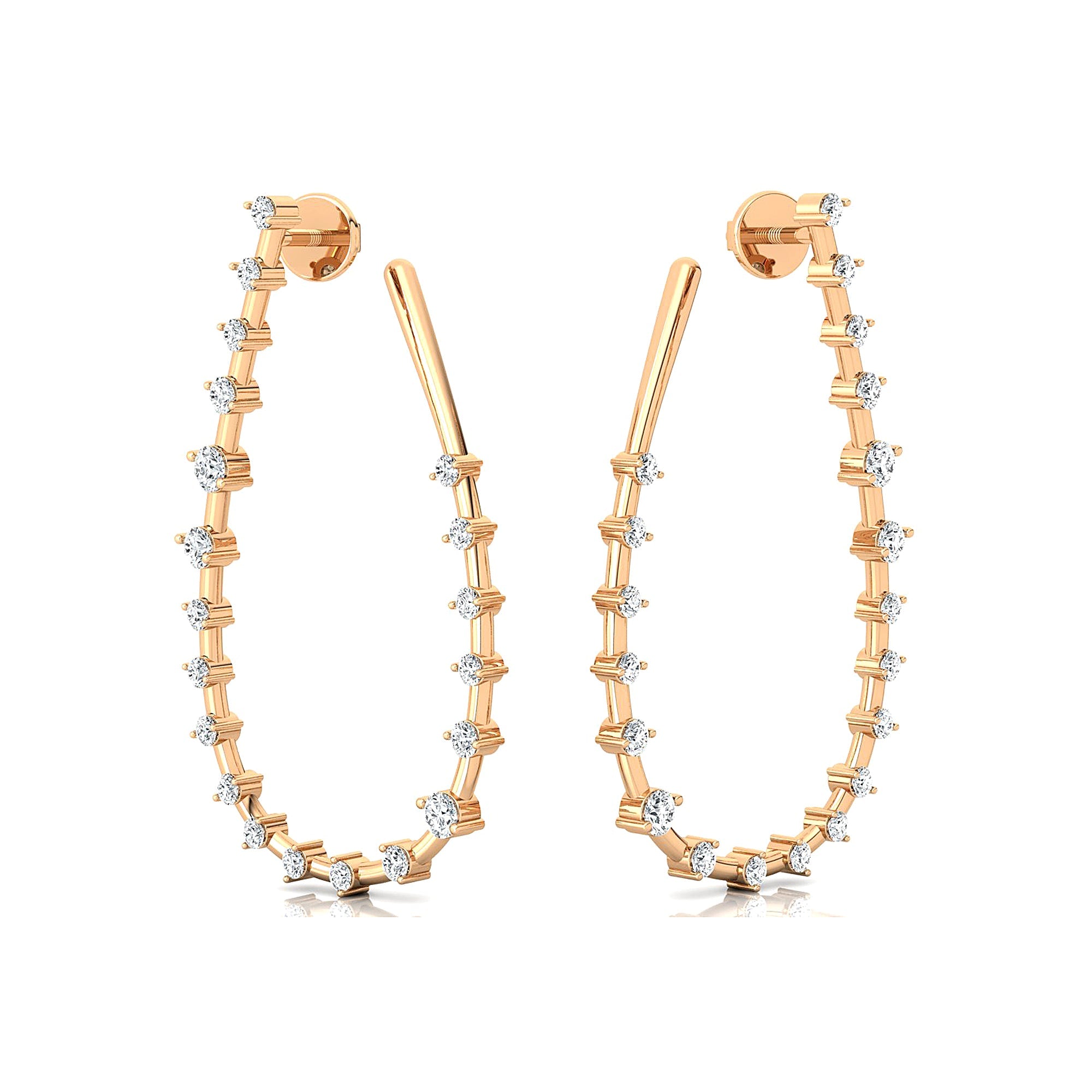 Teardrop Style Distant Diamond Drop Earrings - GeumJewels