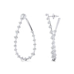 Teardrop Style Distant Diamond Drop Earrings - GeumJewels