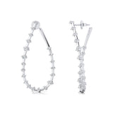 Teardrop Style Distant Diamond Drop Earrings - GeumJewels