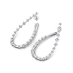 Teardrop Style Distant Diamond Drop Earrings - GeumJewels