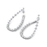 Teardrop Style Distant Diamond Drop Earrings - GeumJewels