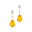 Teardrop Yellow Sapphire Drop Earrings with Accent Diamonds - GeumJewels