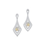 Vintage Inspired Pear Cut Opal Diamond Drop Earrings - GeumJewels