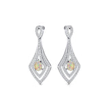 Vintage Inspired Pear Cut Opal Diamond Drop Earrings - GeumJewels