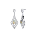 Vintage Inspired Pear Cut Opal Diamond Drop Earrings - GeumJewels