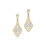 Vintage Lab Diamond Inspired Pear Cut Diamond Drop Earrings - GeumJewels