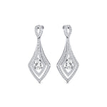 Vintage Lab Diamond Inspired Pear Cut Diamond Drop Earrings - GeumJewels