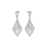 Vintage Lab Diamond Inspired Pear Cut Diamond Drop Earrings - GeumJewels