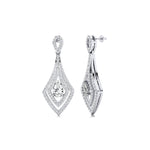 Vintage Lab Diamond Inspired Pear Cut Diamond Drop Earrings - GeumJewels