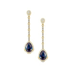 Vintage Style Pear Cut Alexandrite Halo Diamond Drop Earrings - GeumJewels