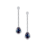 Vintage Style Pear Cut Alexandrite Halo Diamond Drop Earrings - GeumJewels