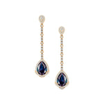 Vintage Style Pear Cut Alexandrite Halo Diamond Drop Earrings - GeumJewels