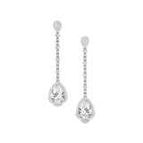 Vintage Style Pear Cut Lab Diamond Halo Diamond Drop Earrings - GeumJewels