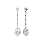 Vintage Style Pear Cut Lab Diamond Halo Diamond Drop Earrings - GeumJewels