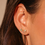 Dainty Heart Shaped Diamond Stud Earrings - GeumJewels