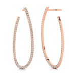Elongated Linear Diamond Drop Earrings - GeumJewels