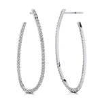 Elongated Linear Diamond Drop Earrings - GeumJewels