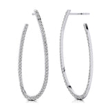 Elongated Linear Diamond Drop Earrings - GeumJewels