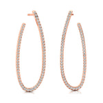 Elongated Linear Diamond Drop Earrings - GeumJewels
