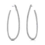 Elongated Linear Diamond Drop Earrings - GeumJewels