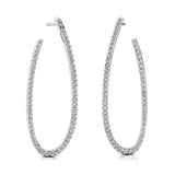 Elongated Linear Diamond Drop Earrings - GeumJewels