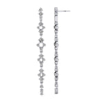 Long Diamond Drop Earrings in Solid Gold - GeumJewels