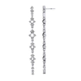 Long Diamond Drop Earrings in Solid Gold - GeumJewels