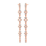 Long Diamond Drop Earrings in Solid Gold - GeumJewels