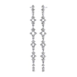 Long Diamond Drop Earrings in Solid Gold - GeumJewels