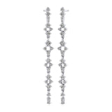 Long Diamond Drop Earrings in Solid Gold - GeumJewels