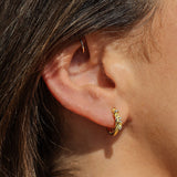 Vintage Inspired Twisted Wire Diamond Hoop Earrings - GeumJewels