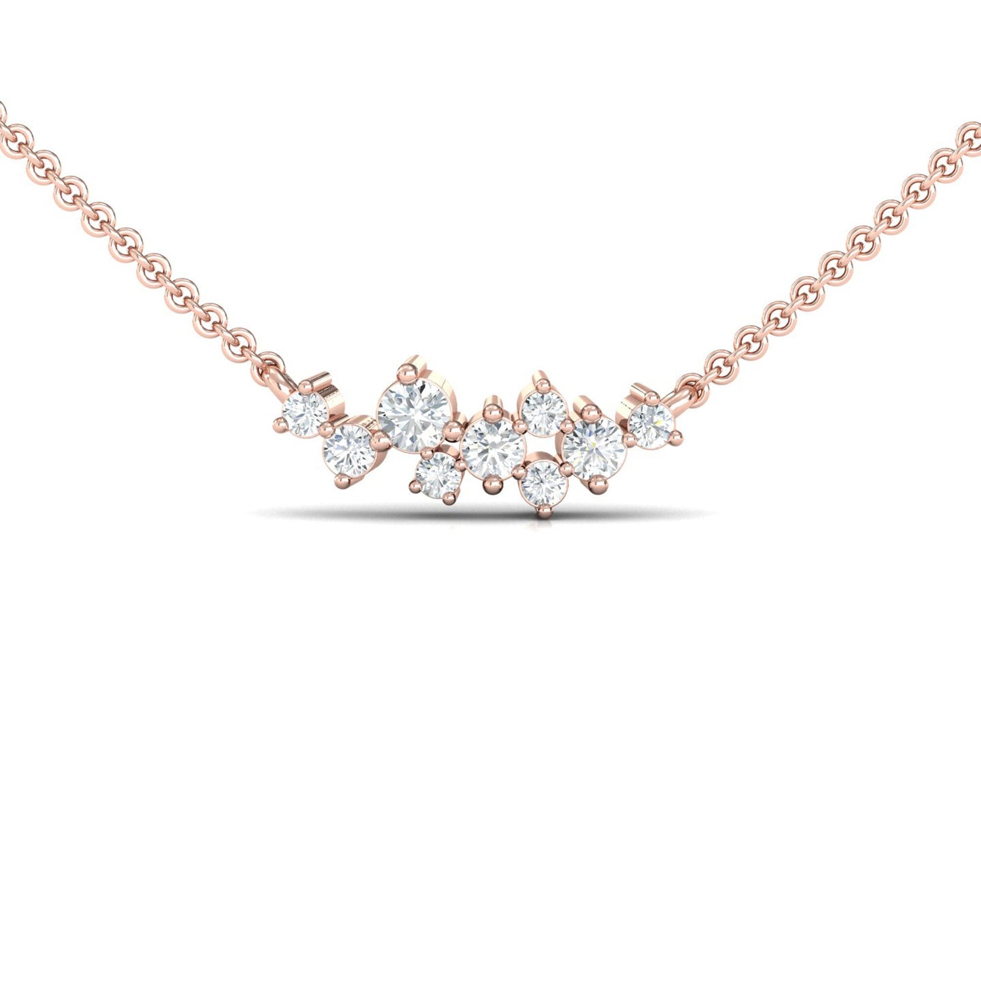 Cluster Diamond Necklace - GeumJewels