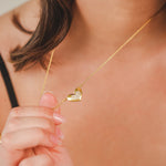 Heart Shaped Diamond Studded Necklace - GeumJewels