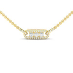 3 Solitaire Diamond Row Necklace in Real Gold - GeumJewels