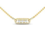 3 Solitaire Diamond Row Necklace in Real Gold - GeumJewels