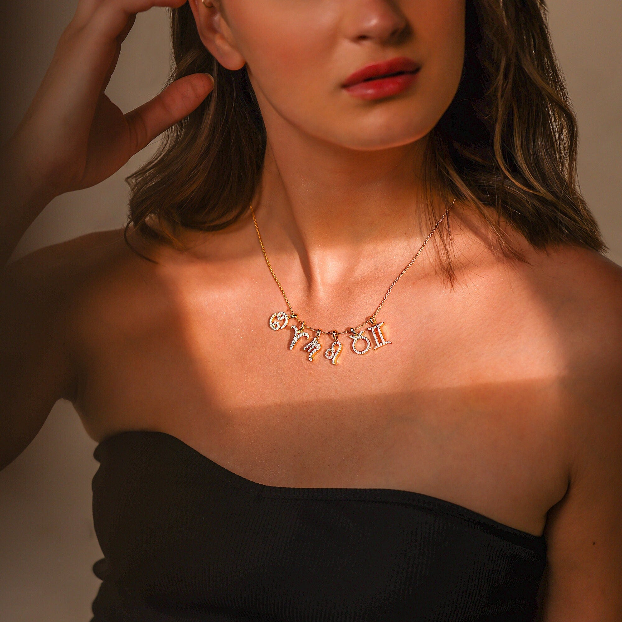 Scorpio Zodiac Diamond Charm Gold Pendant - GeumJewels