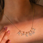 Aquarius Zodiac Diamond Charm Gold Pendant - GeumJewels