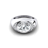 Classic Dome Shaped Diamond Oval Cut Lab Diamond Ring - GeumJewels