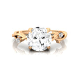 Criss Cross Nature Inspired Diamond Ring with Round Lab Diamond - GeumJewels