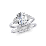 Lab Diamond Gold Ring with Stackable Diamond Band - GeumJewels