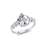 Pear Cut Lab Diamond with Graduated Diamonds Ring - GeumJewels