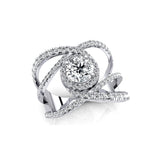 Solitaire Round Lab Diamond Cocktail Diamond Ring - GeumJewels