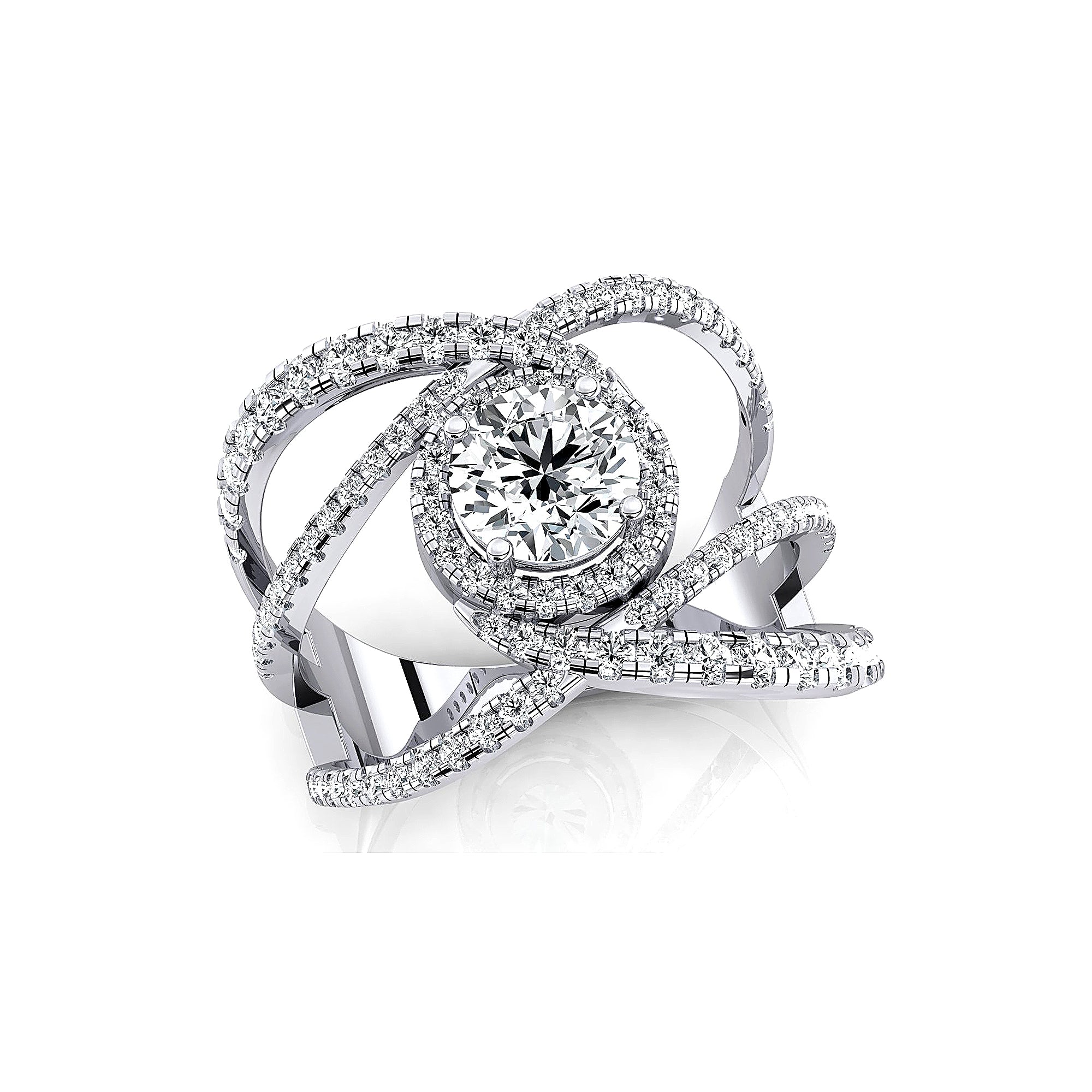 Solitaire Round Lab Diamond Cocktail Diamond Ring - GeumJewels