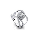 Solitaire Round Lab Diamond Cocktail Diamond Ring - GeumJewels