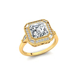 Vintage Style Square Cut Lab Diamond Diamond Ring - GeumJewels