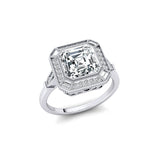 Vintage Style Square Cut Lab Diamond Diamond Ring - GeumJewels