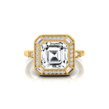 Vintage Style Square Cut Lab Diamond Diamond Ring - GeumJewels